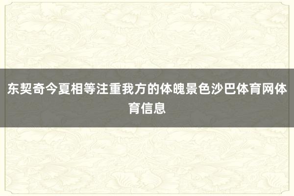 东契奇今夏相等注重我方的体魄景色沙巴体育网体育信息