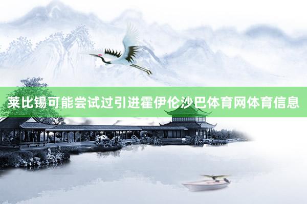 莱比锡可能尝试过引进霍伊伦沙巴体育网体育信息