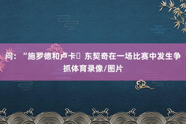 问：“施罗德和卢卡・东契奇在一场比赛中发生争抓体育录像/图片
