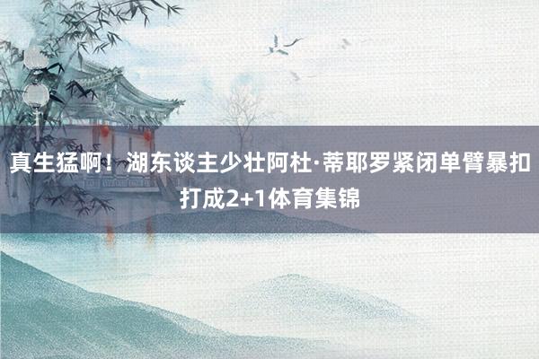 真生猛啊！湖东谈主少壮阿杜·蒂耶罗紧闭单臂暴扣打成2+1体育集锦