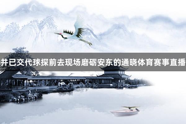 并已交代球探前去现场磨砺安东的通晓体育赛事直播