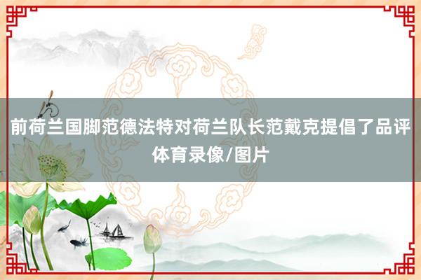 前荷兰国脚范德法特对荷兰队长范戴克提倡了品评体育录像/图片